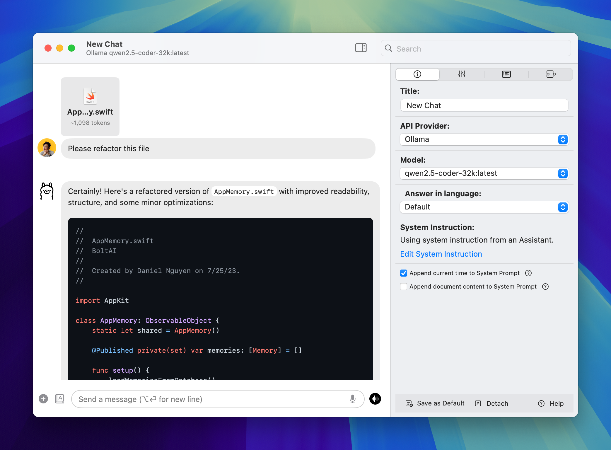 Optimize Ollama Models for BoltAI